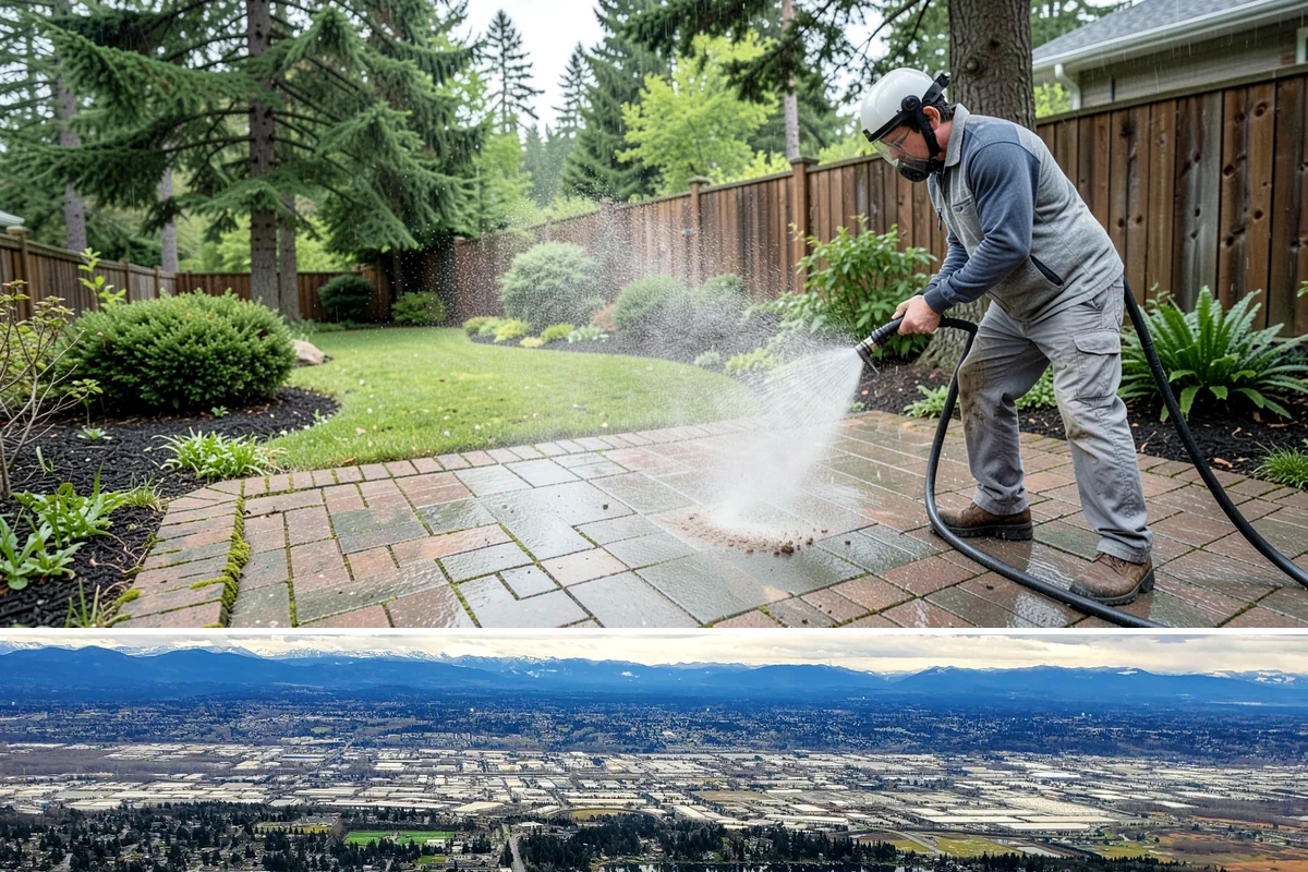 Exterior Gutter Whitening in SeaTac, King County, WA - Whitening shows best in spring or summer when brighter light highlights the restored panels.