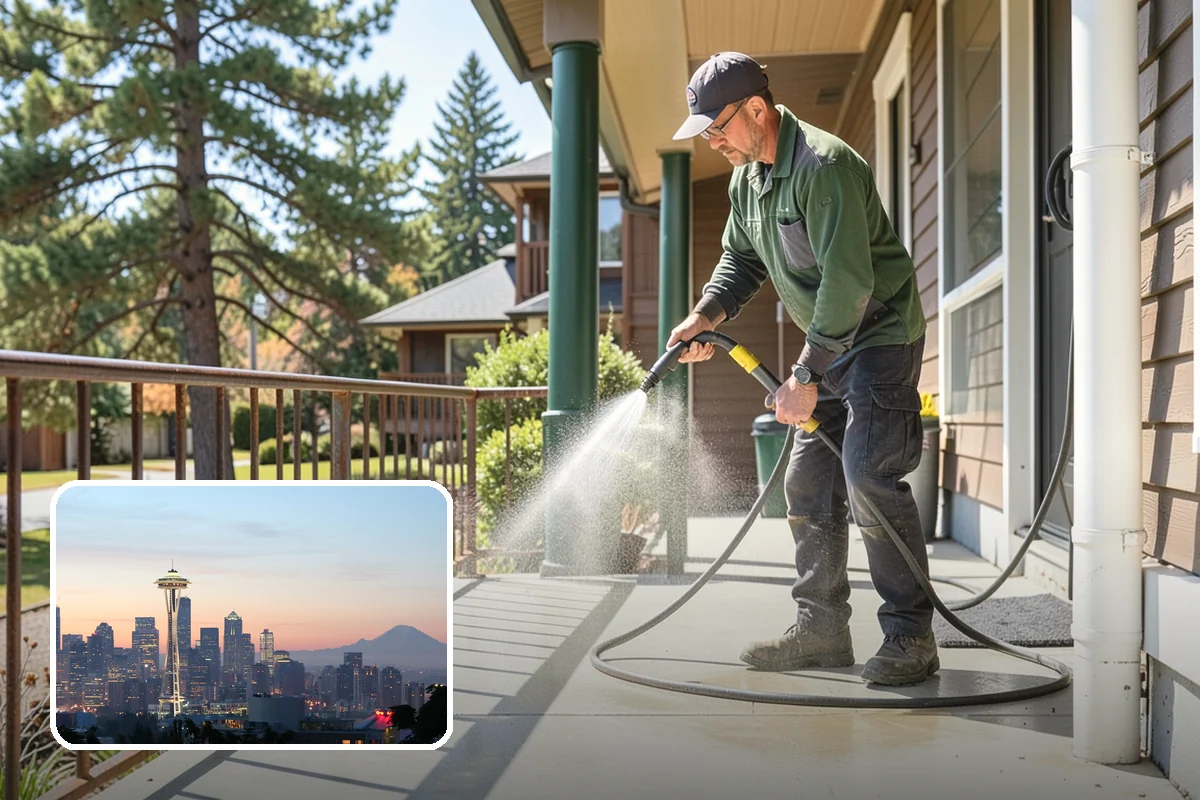 Exterior Gutter Whitening in Seattle, King County, WA - Dissolves the gray oxidation layer on white gutter faces
