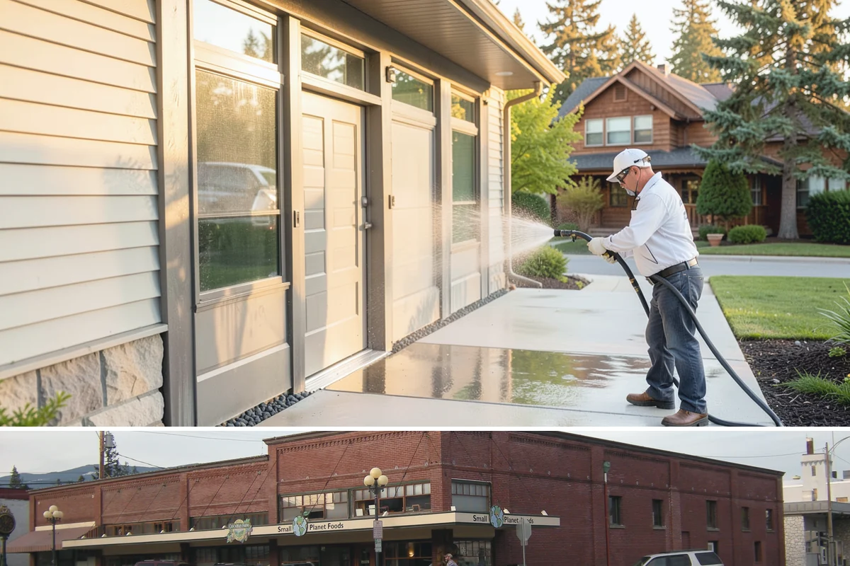 Exterior Gutter Whitening in Sedro-Woolley, Skagit County, WA - Whitening shows best in spring or summer when brighter light highlights the restored panels.