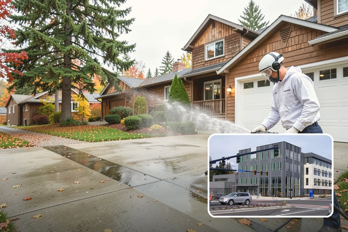 Exterior Gutter Whitening in Shoreline, King County, WA - Dissolves the gray oxidation layer on white gutter faces