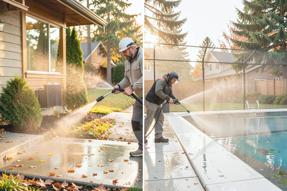 Exterior Gutter Whitening in Skykomish, King County, WA - Rinse loose grime from the gutter faces