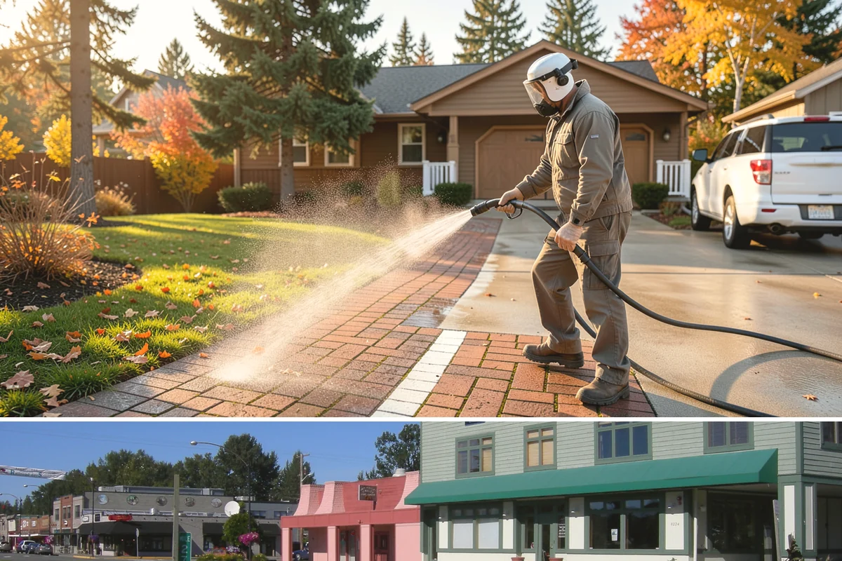 Exterior Gutter Whitening in Snoqualmie, King County, WA - Whitening shows best in spring or summer when brighter light highlights the restored panels.