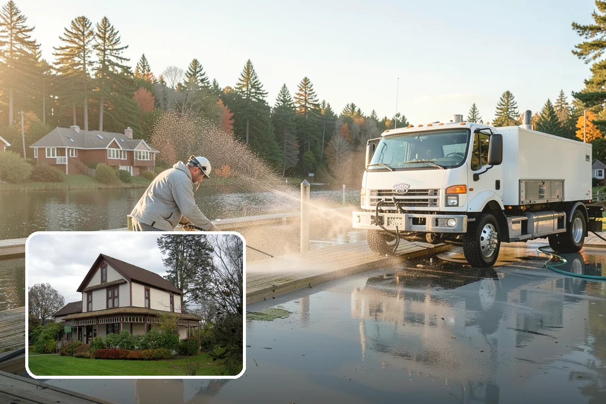 Exterior Gutter Whitening in Sumner, Pierce County, WA - Dissolves the gray oxidation layer on white gutter faces