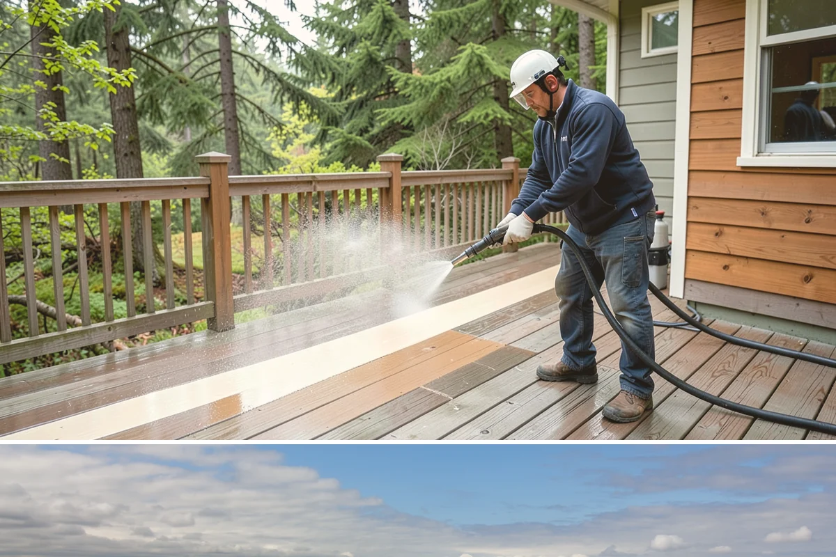 Exterior Gutter Whitening in University Place, Pierce County, WA - Whitening shows best in spring or summer when brighter light highlights the restored panels.