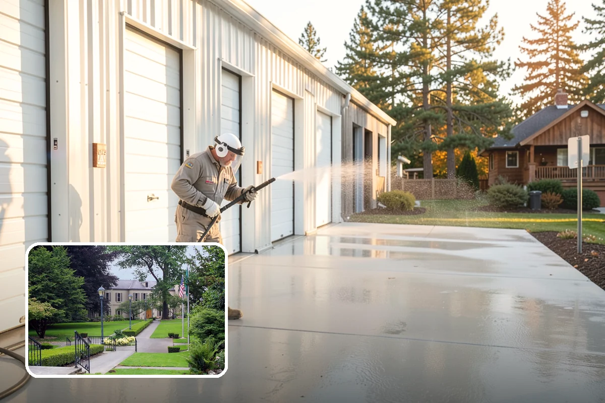 Exterior Gutter Whitening in Woodinville, King County, WA - Dissolves the gray oxidation layer on white gutter faces