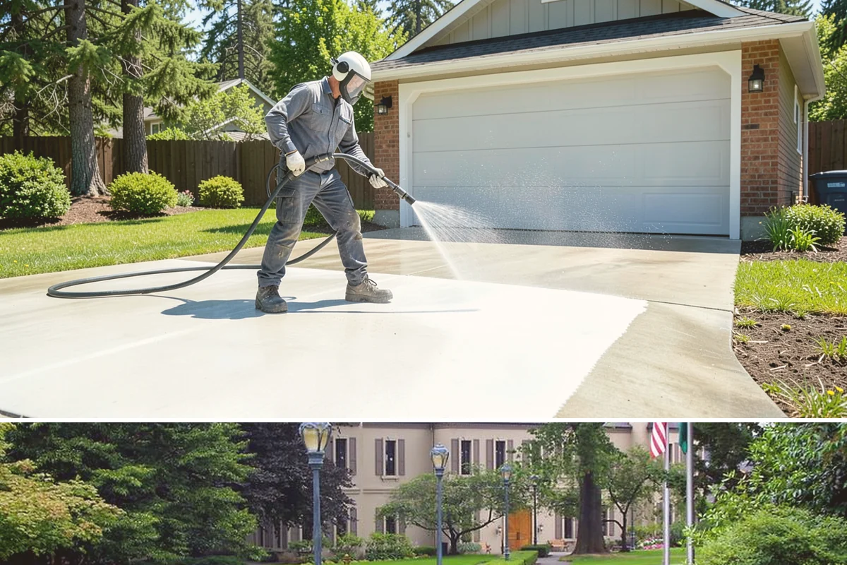 Exterior Gutter Whitening in Woodinville, King County, WA - Whitening shows best in spring or summer when brighter light highlights the restored panels.
