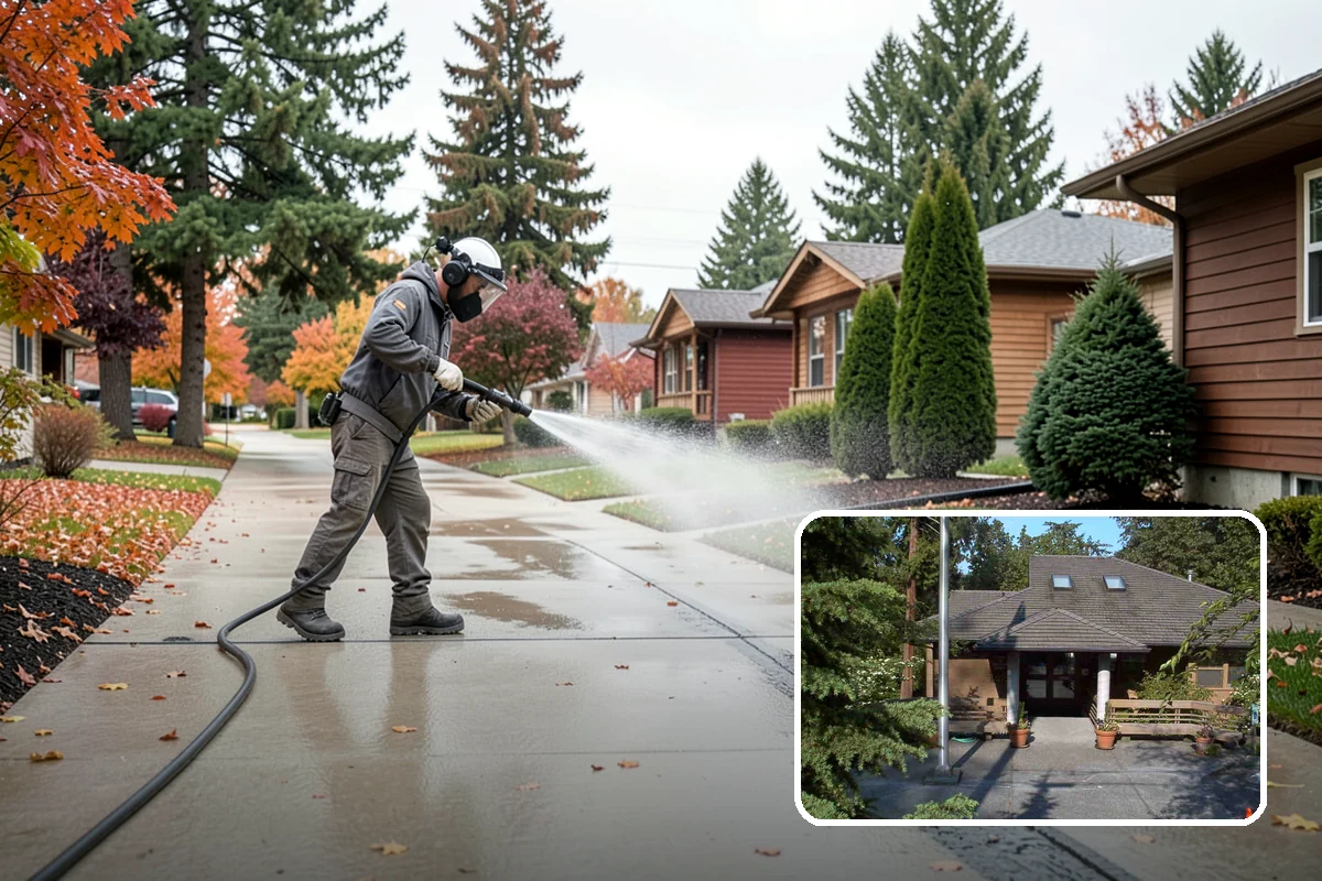 Exterior Gutter Whitening in Yarrow Point, King County, WA - Dissolves the gray oxidation layer on white gutter faces