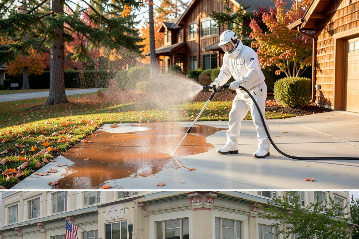 Exterior House Cleaning in Anacortes, Skagit County, WA - Plan for the warmer months of late spring to early autumn when surfaces dry quickly between cleaning steps.