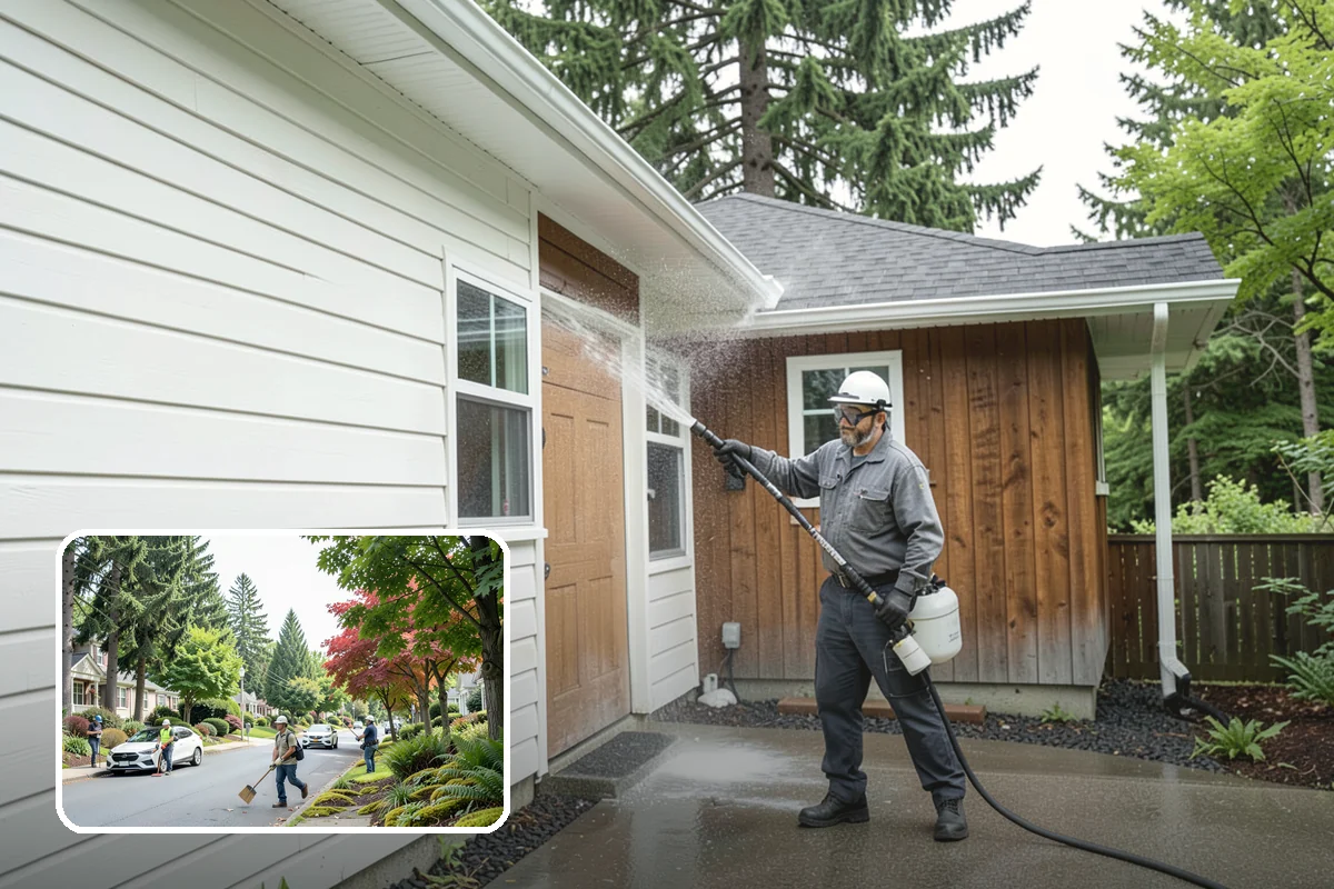 Exterior House Cleaning in Beaux Arts Village, King County, WA - Covers the whole envelope, not just the obvious walls