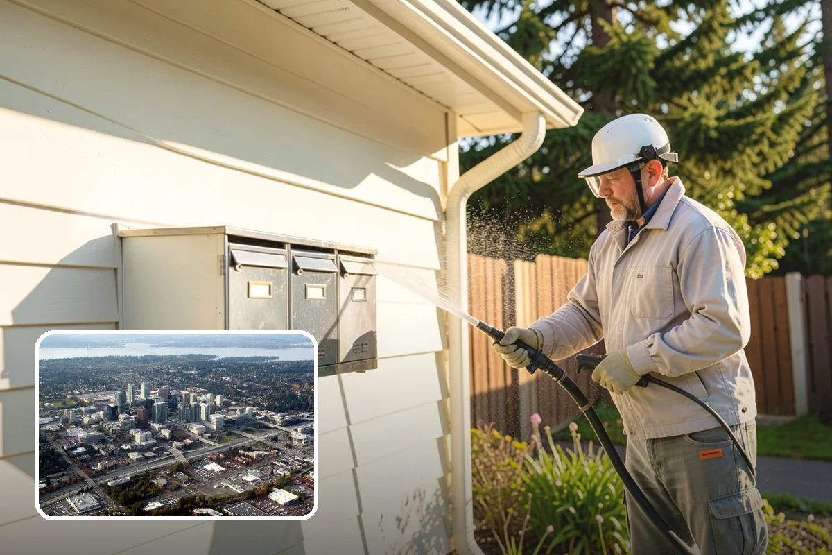 Exterior House Cleaning in Bellevue, King County, WA - Covers the whole envelope, not just the obvious walls