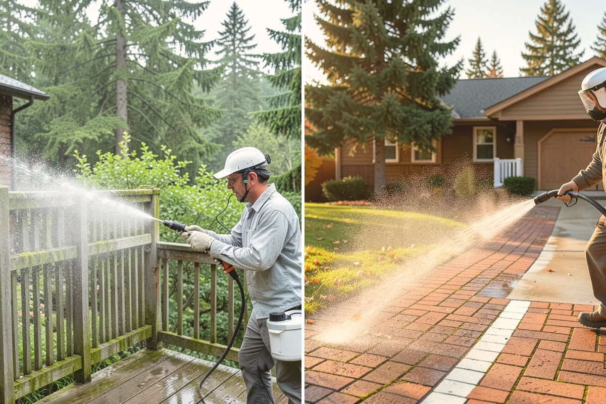 Exterior House Cleaning in Bellevue, King County, WA - Walk the perimeter and map every surface needing attention