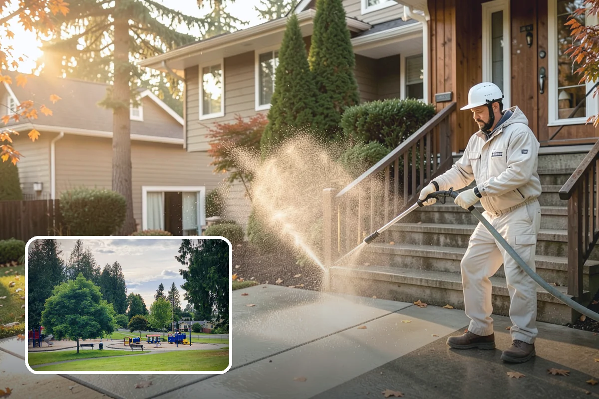 Exterior House Cleaning in Bonney Lake, Pierce County, WA - Covers the whole envelope, not just the obvious walls