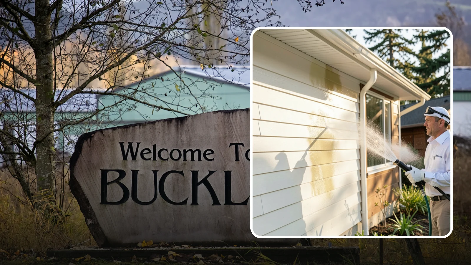 Exterior House Cleaning in Buckley, Pierce County, WA - Exterior house cleaning tackles the full outside of your home, from siding and soffits to trim and entry areas dulled by...