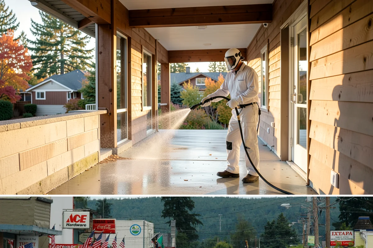 Exterior House Cleaning in Carnation, King County, WA - Plan for the warmer months of late spring to early autumn when surfaces dry quickly between cleaning steps.