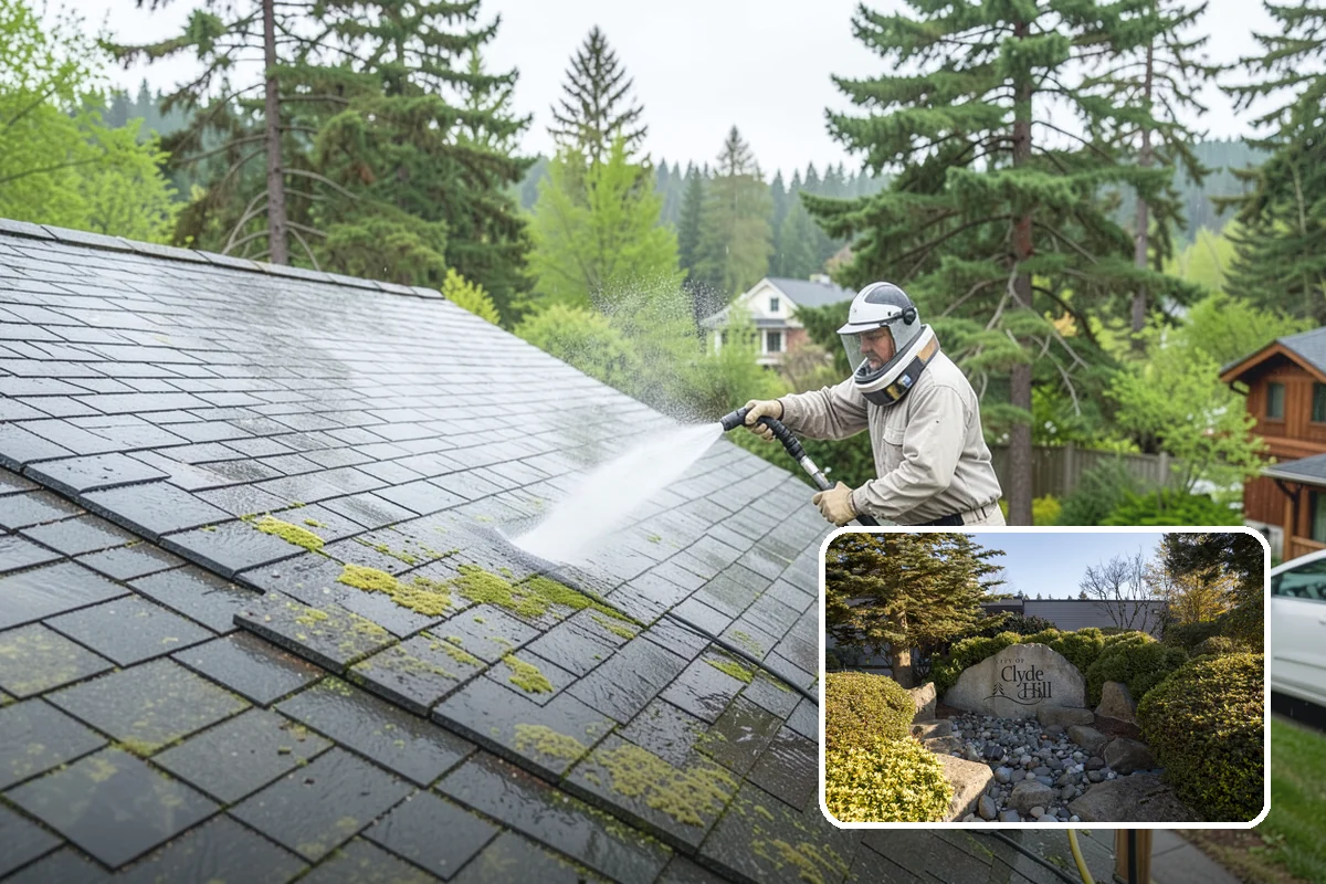 Exterior House Cleaning in Clyde Hill, King County, WA - Covers the whole envelope, not just the obvious walls