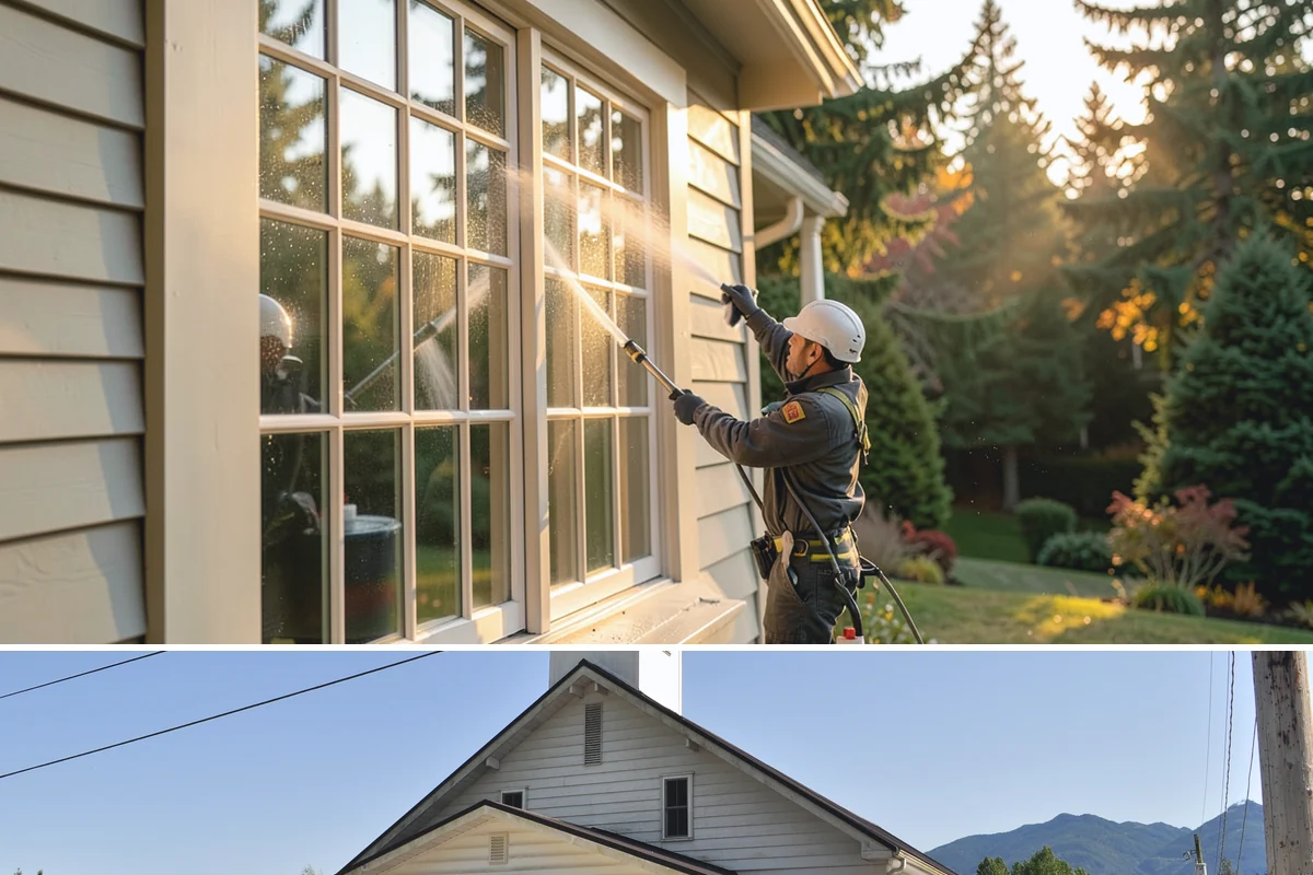 Exterior House Cleaning in Concrete, Skagit County, WA - Plan for the warmer months of late spring to early autumn when surfaces dry quickly between cleaning steps.