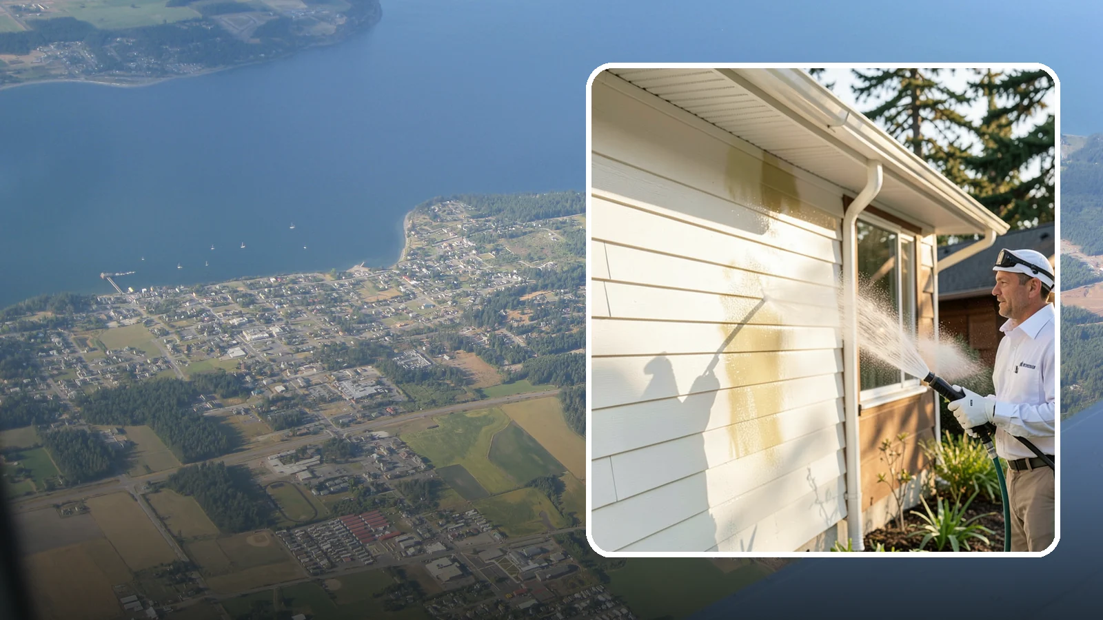 Exterior House Cleaning in Coupeville, Island County, WA - Exterior house cleaning tackles the full outside of your home, from siding and soffits to trim and entry areas dulled by...