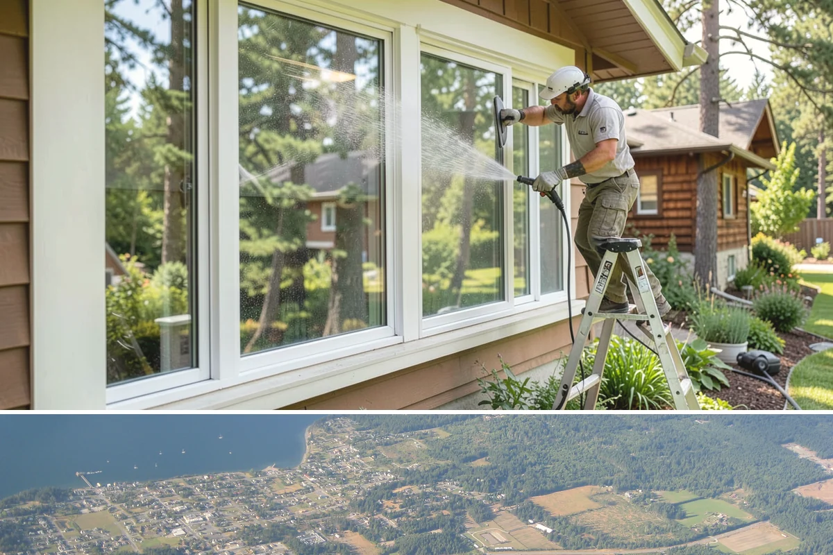 Exterior House Cleaning in Coupeville, Island County, WA - Plan for the warmer months of late spring to early autumn when surfaces dry quickly between cleaning steps.