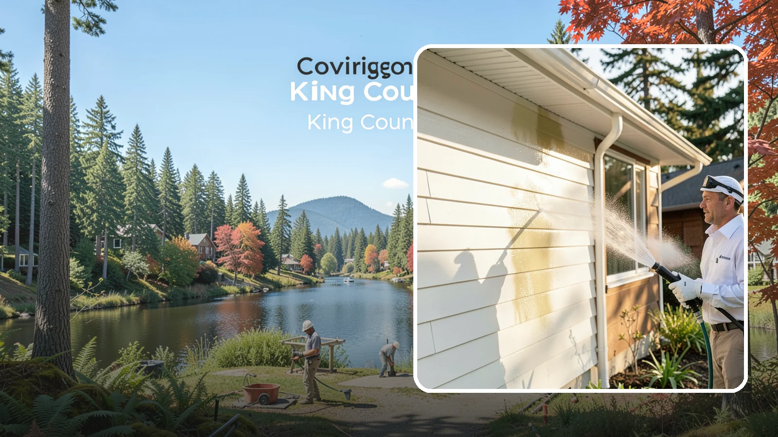 Exterior House Cleaning in Covington, King County, WA - Exterior house cleaning tackles the full outside of your home, from siding and soffits to trim and entry areas dulled by...