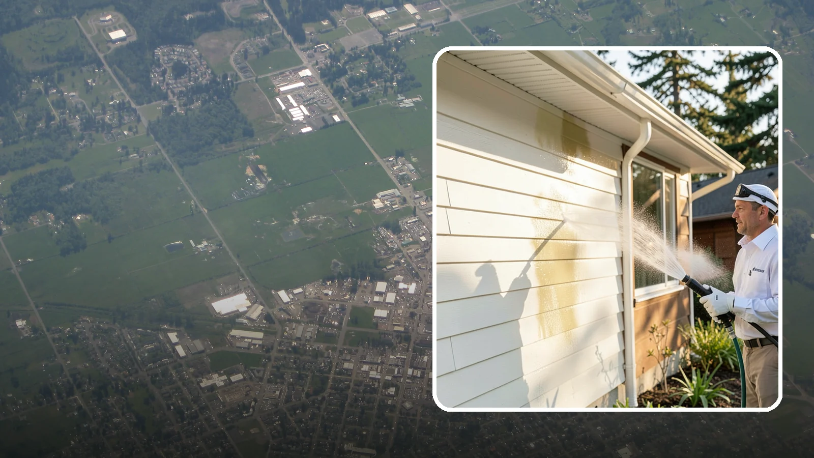 Exterior House Cleaning in Enumclaw, King County, WA - Exterior house cleaning tackles the full outside of your home, from siding and soffits to trim and entry areas dulled by...