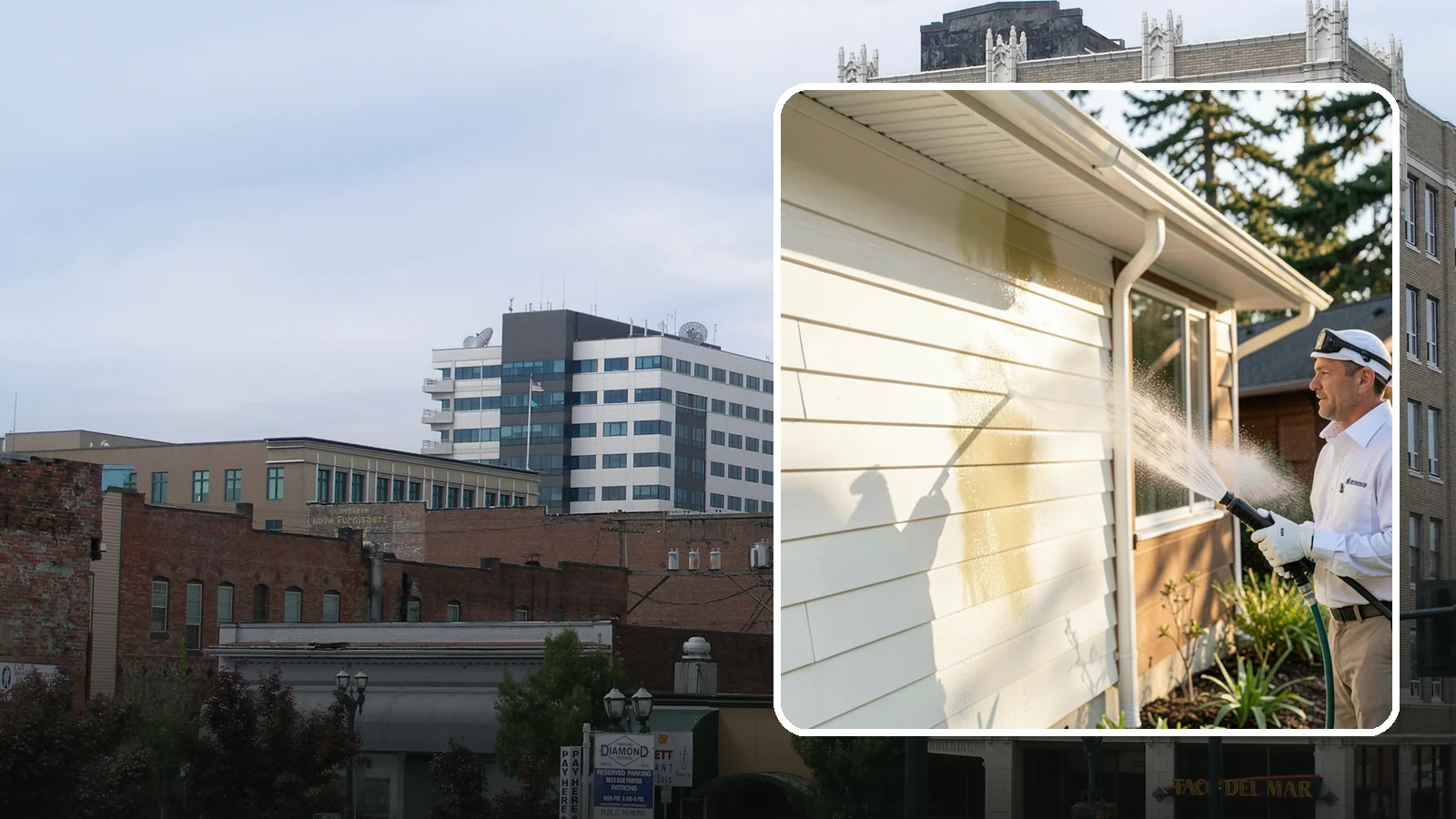 Exterior House Cleaning in Everett, Snohomish County, WA - Exterior house cleaning tackles the full outside of your home, from siding and soffits to trim and entry areas dulled by...