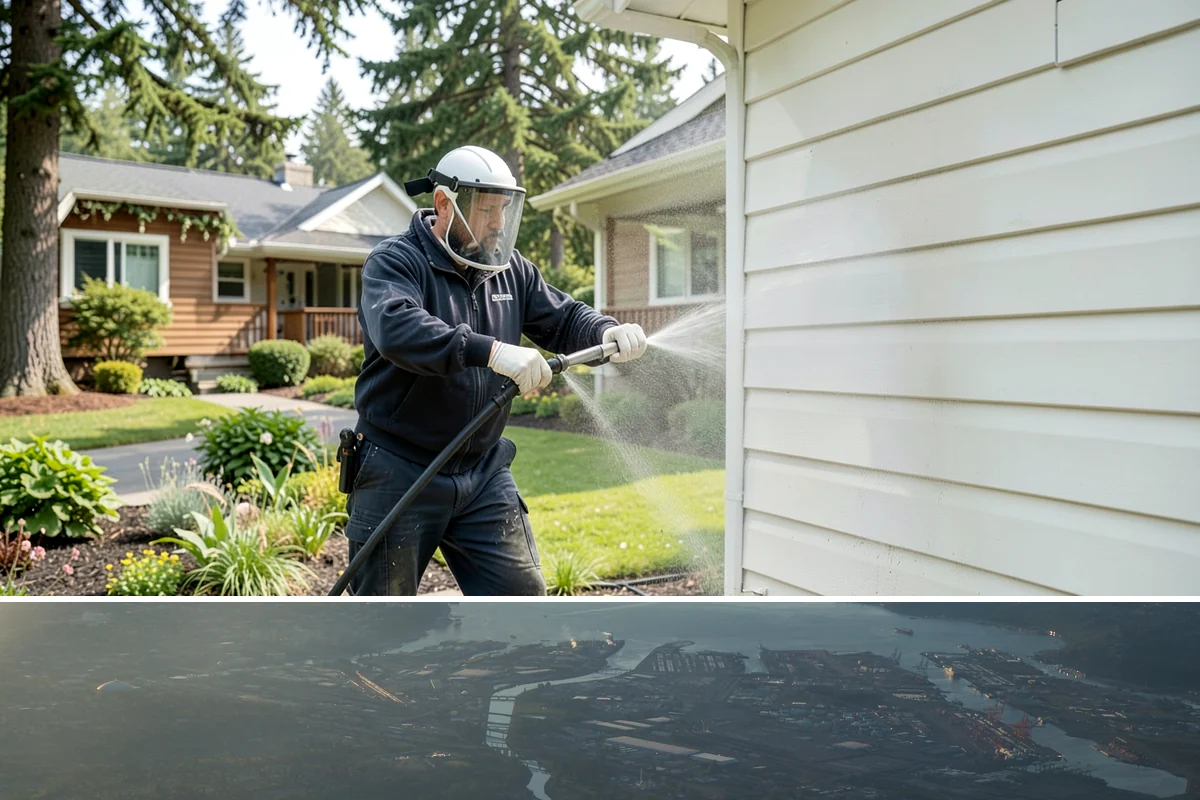 Exterior House Cleaning in Fife, Pierce County, WA - Plan for the warmer months of late spring to early autumn when surfaces dry quickly between cleaning steps.