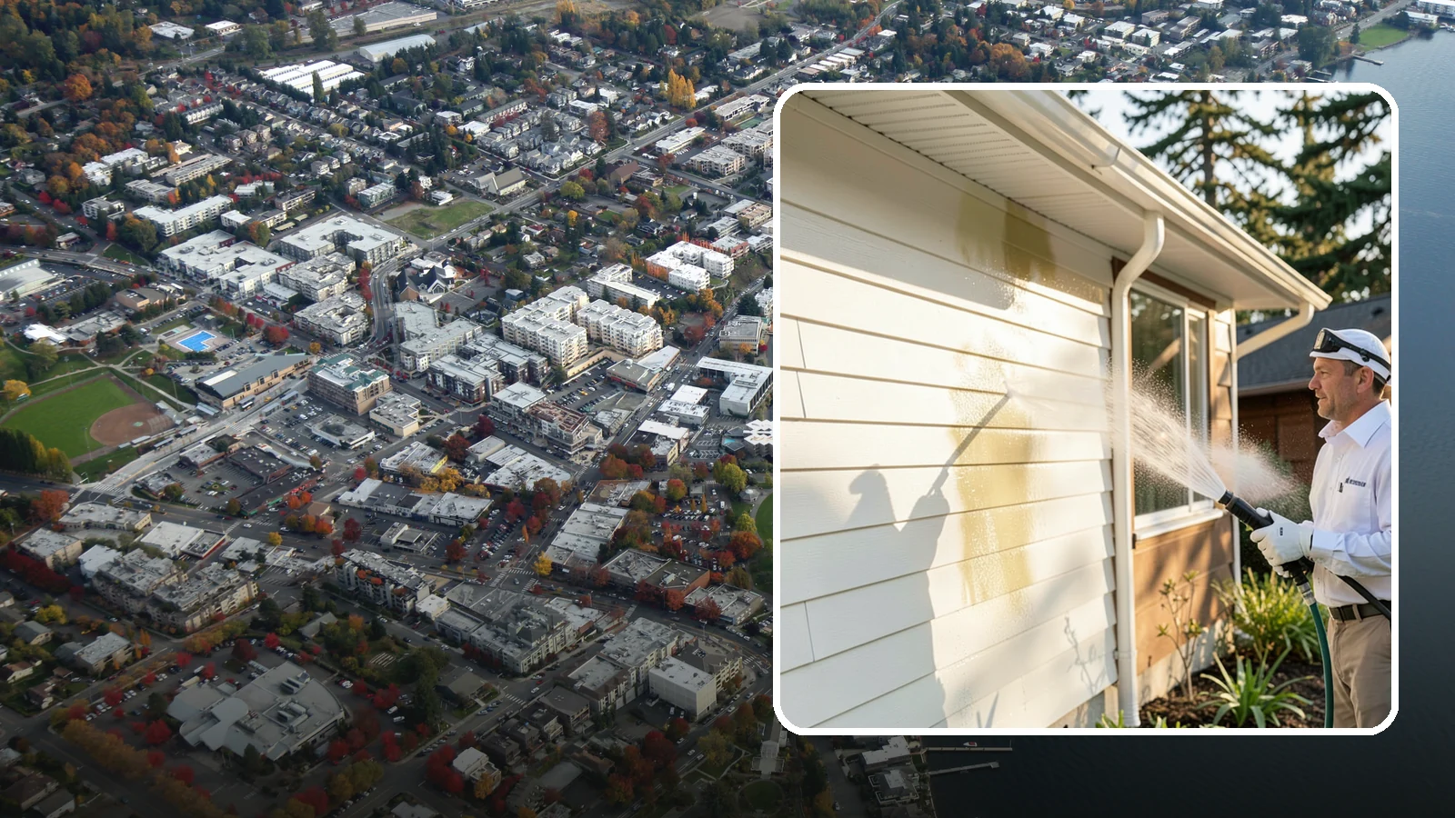 Exterior House Cleaning in Kirkland, King County, WA - Exterior house cleaning tackles the full outside of your home, from siding and soffits to trim and entry areas dulled by...
