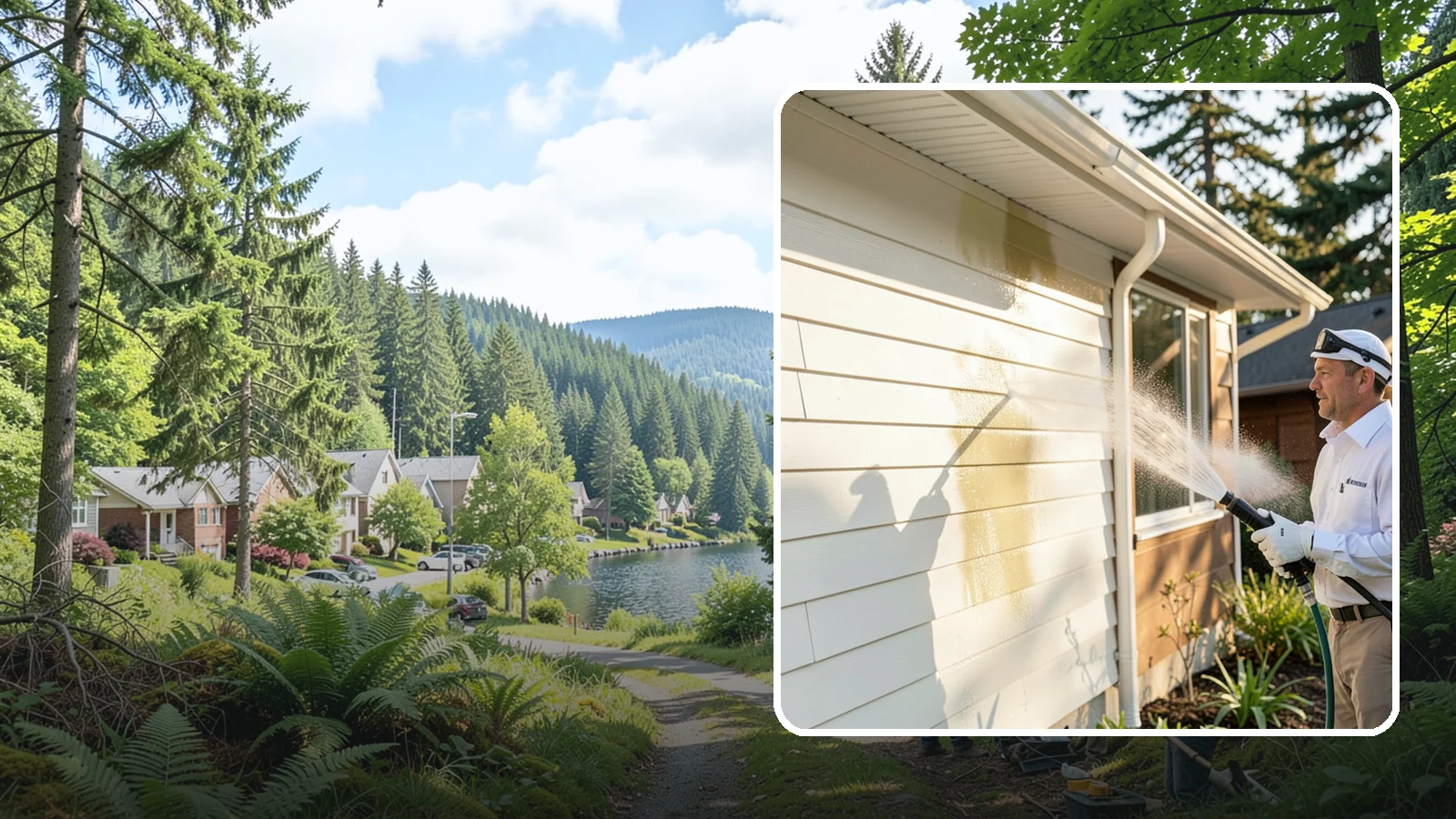 Exterior House Cleaning in Lake Forest Park, King County, WA - Exterior house cleaning tackles the full outside of your home, from siding and soffits to trim and entry areas dulled by...