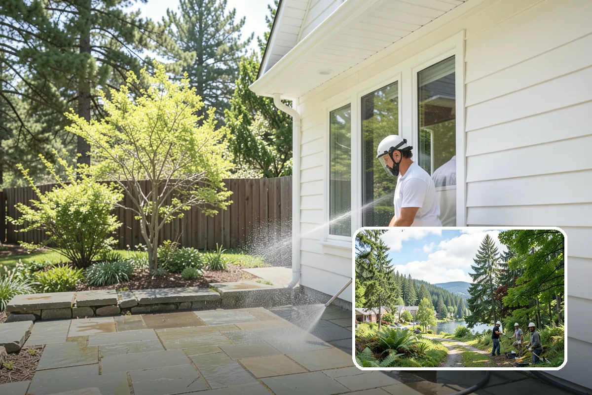 Exterior House Cleaning in Lake Forest Park, King County, WA - Covers the whole envelope, not just the obvious walls