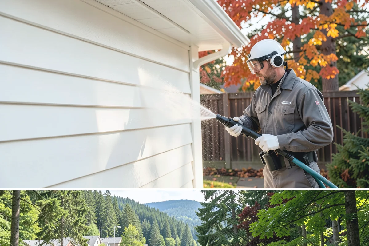 Exterior House Cleaning in Lake Forest Park, King County, WA - Plan for the warmer months of late spring to early autumn when surfaces dry quickly between cleaning steps.