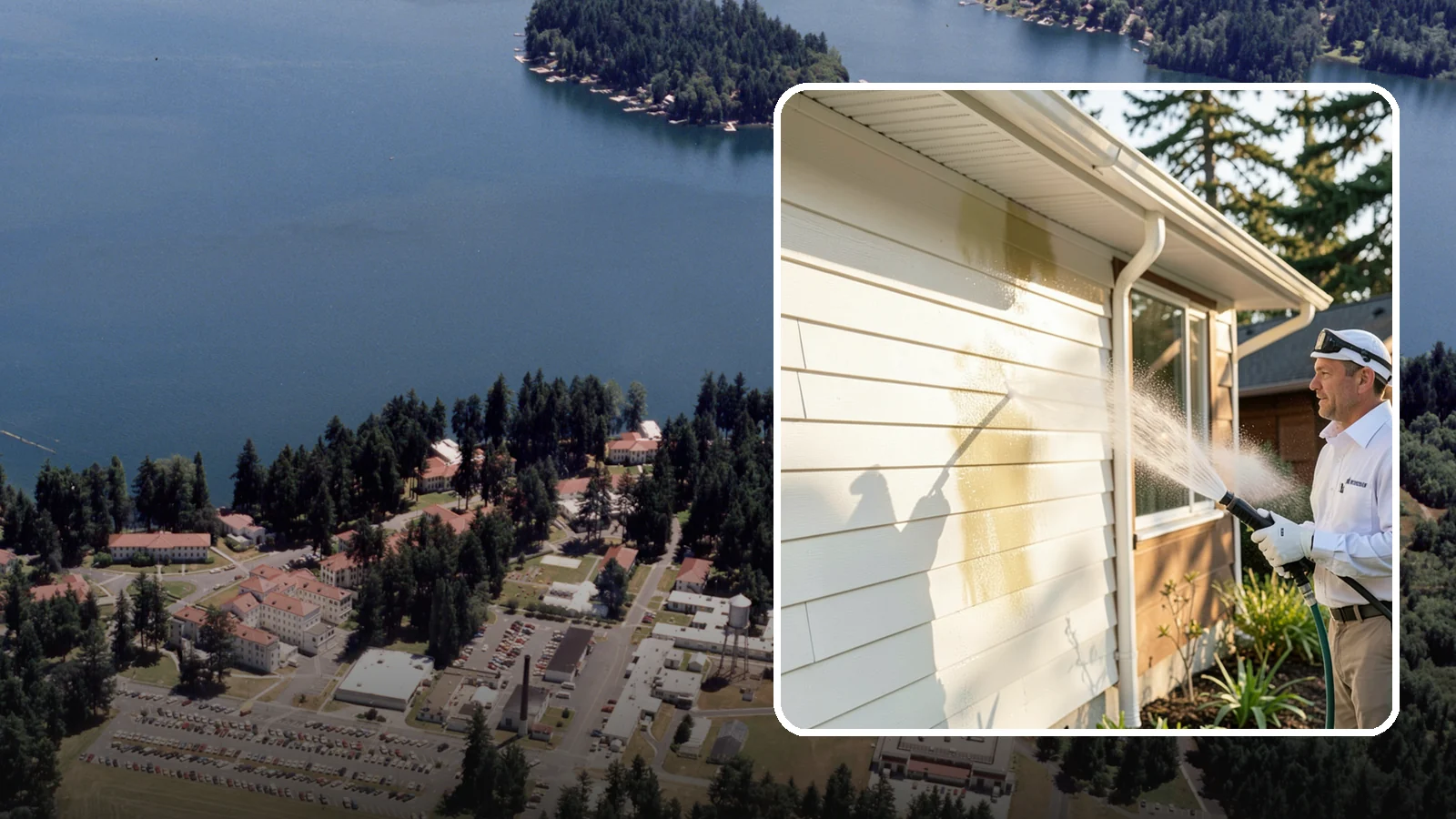 Exterior House Cleaning in Lakewood, Pierce County, WA - Exterior house cleaning tackles the full outside of your home, from siding and soffits to trim and entry areas dulled by...
