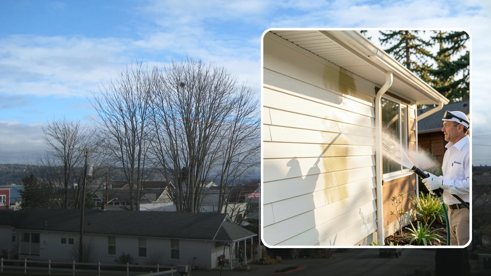 Exterior House Cleaning in Langley, Island County, WA - Exterior house cleaning tackles the full outside of your home, from siding and soffits to trim and entry areas dulled by...