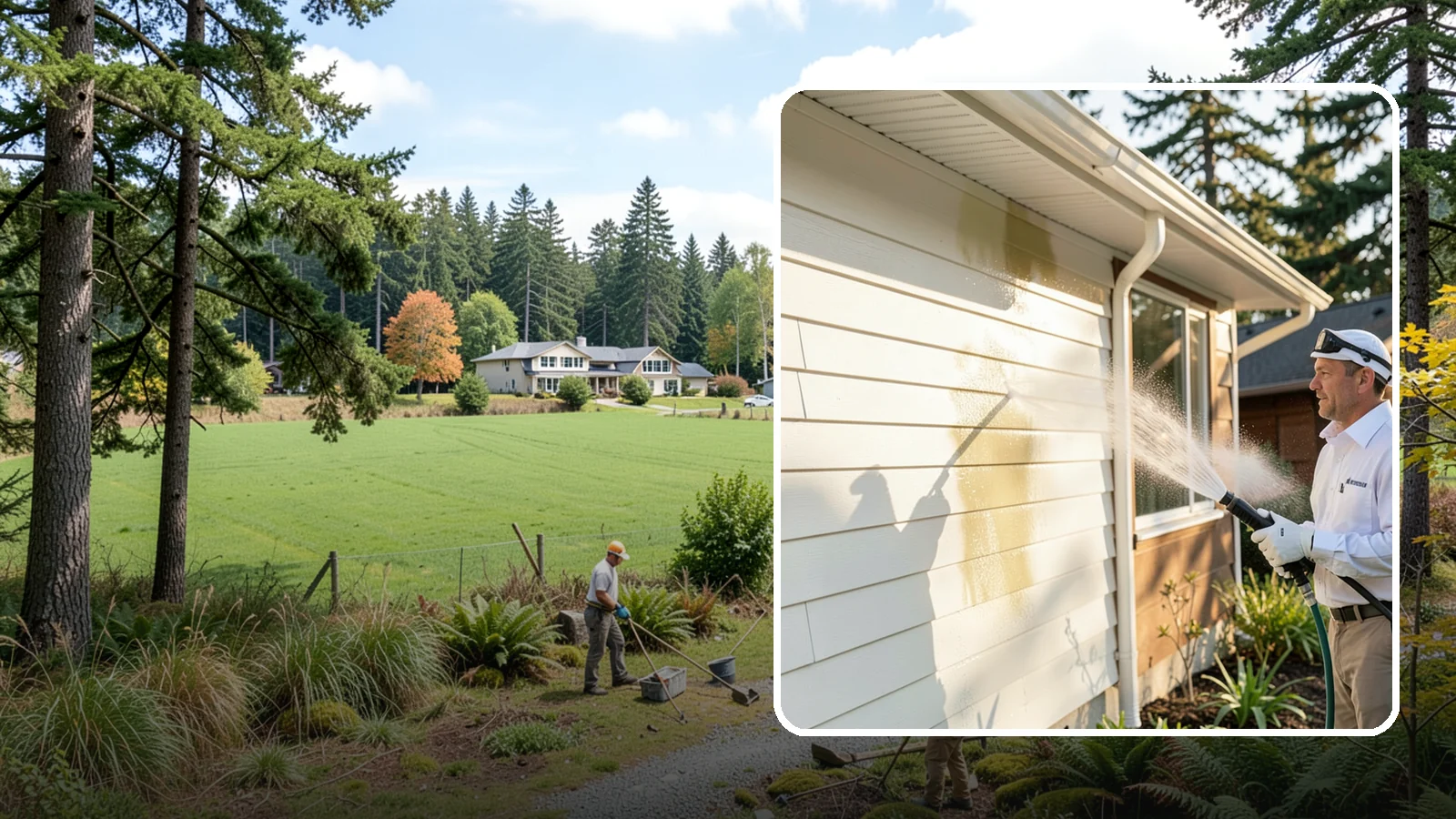 Exterior House Cleaning in Lyman, Skagit County, WA - Exterior house cleaning tackles the full outside of your home, from siding and soffits to trim and entry areas dulled by...