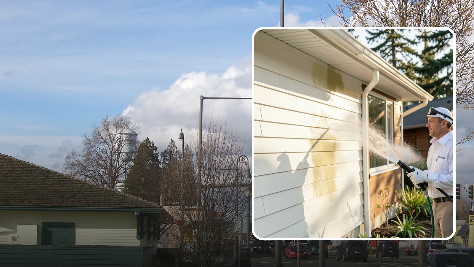Exterior House Cleaning in Marysville, Snohomish County, WA - Exterior house cleaning tackles the full outside of your home, from siding and soffits to trim and entry areas dulled by...