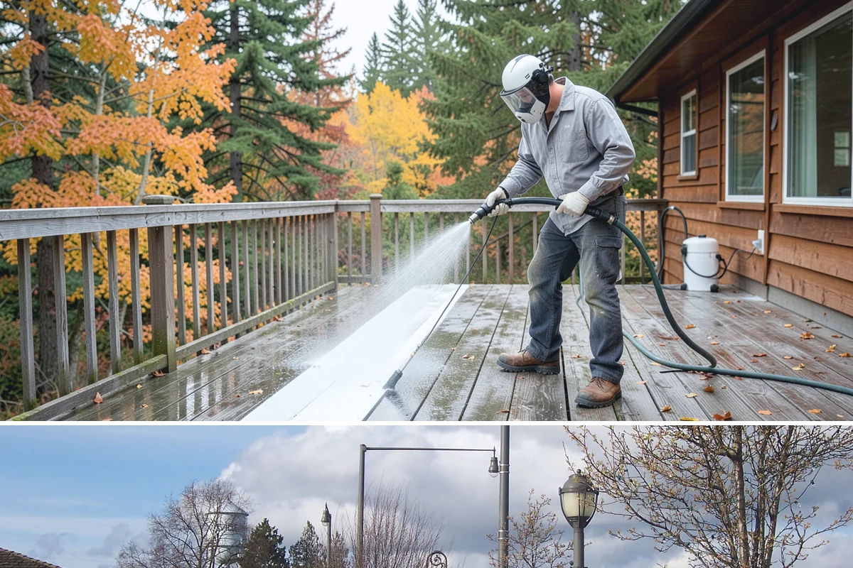 Exterior House Cleaning in Marysville, Snohomish County, WA - Plan for the warmer months of late spring to early autumn when surfaces dry quickly between cleaning steps.
