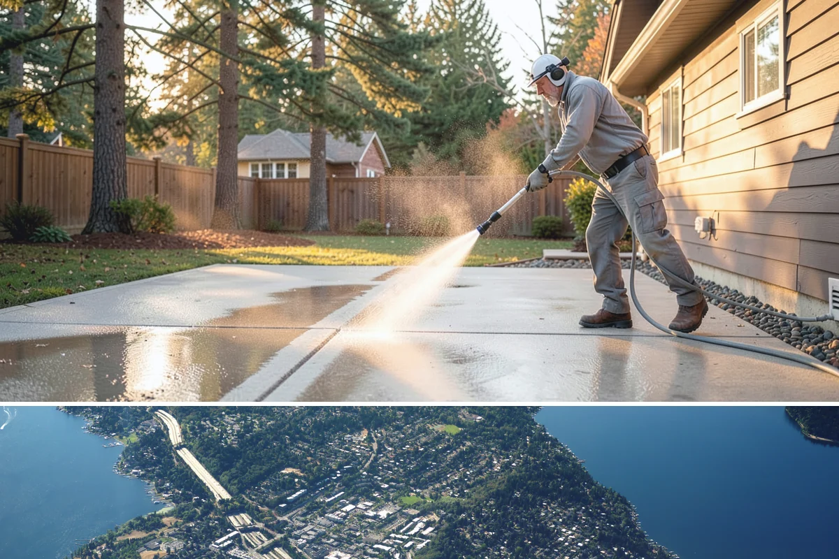 Exterior House Cleaning in Mercer Island, King County, WA - Plan for the warmer months of late spring to early autumn when surfaces dry quickly between cleaning steps.