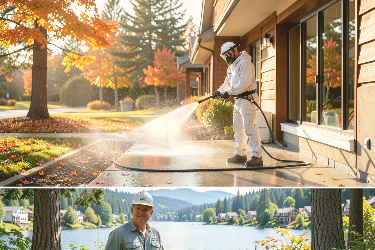 Exterior House Cleaning in Milton, King County, WA - Plan for the warmer months of late spring to early autumn when surfaces dry quickly between cleaning steps.