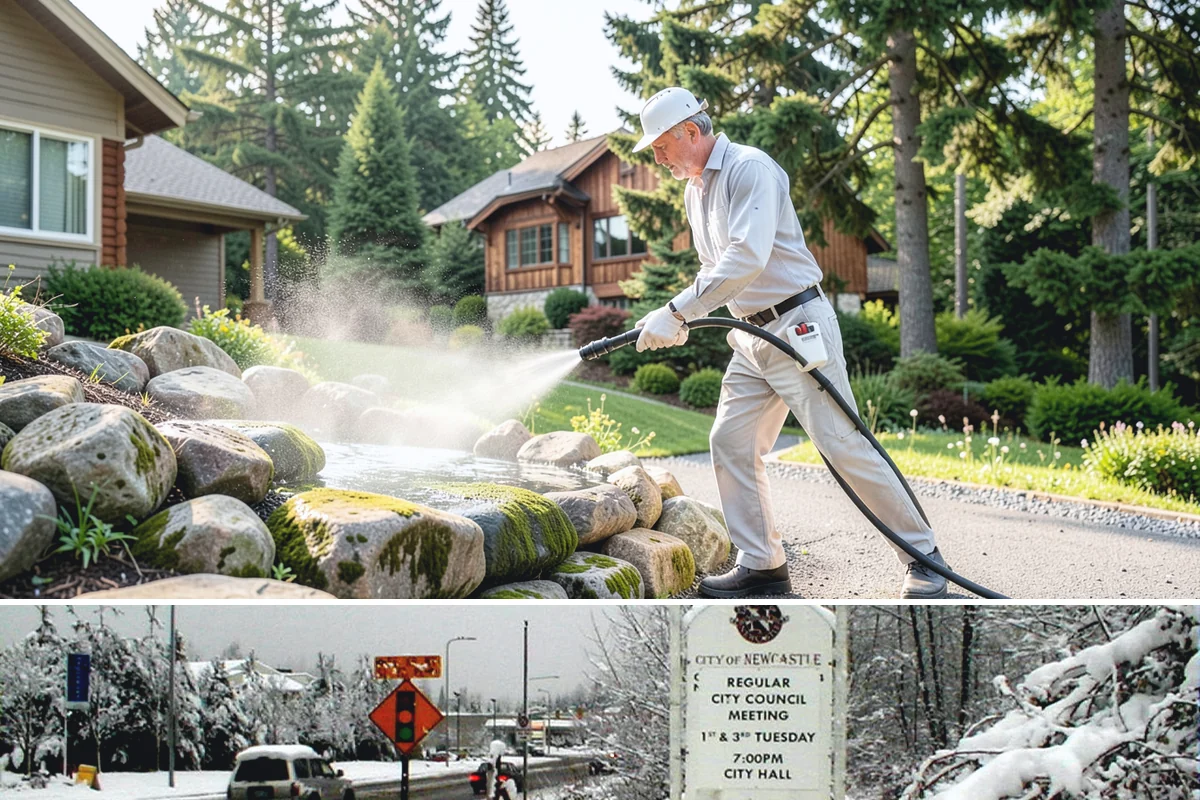 Exterior House Cleaning in Newcastle, King County, WA - Plan for the warmer months of late spring to early autumn when surfaces dry quickly between cleaning steps.