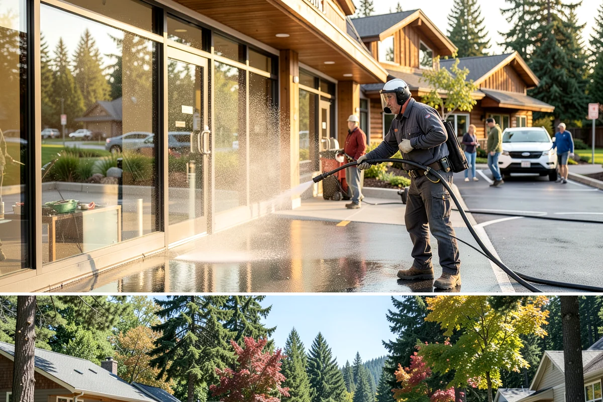 Exterior House Cleaning in Orting, Pierce County, WA - Plan for the warmer months of late spring to early autumn when surfaces dry quickly between cleaning steps.