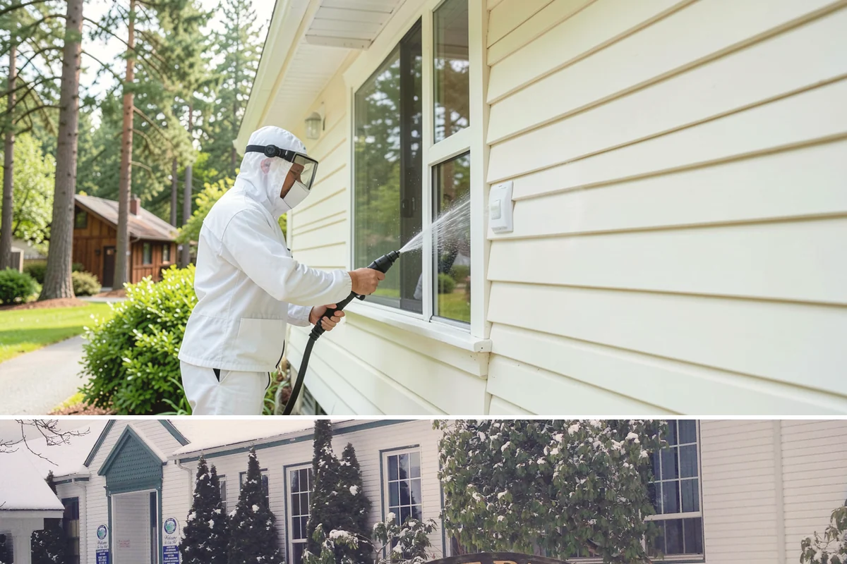 Exterior House Cleaning in Pacific, King County, WA - Plan for the warmer months of late spring to early autumn when surfaces dry quickly between cleaning steps.