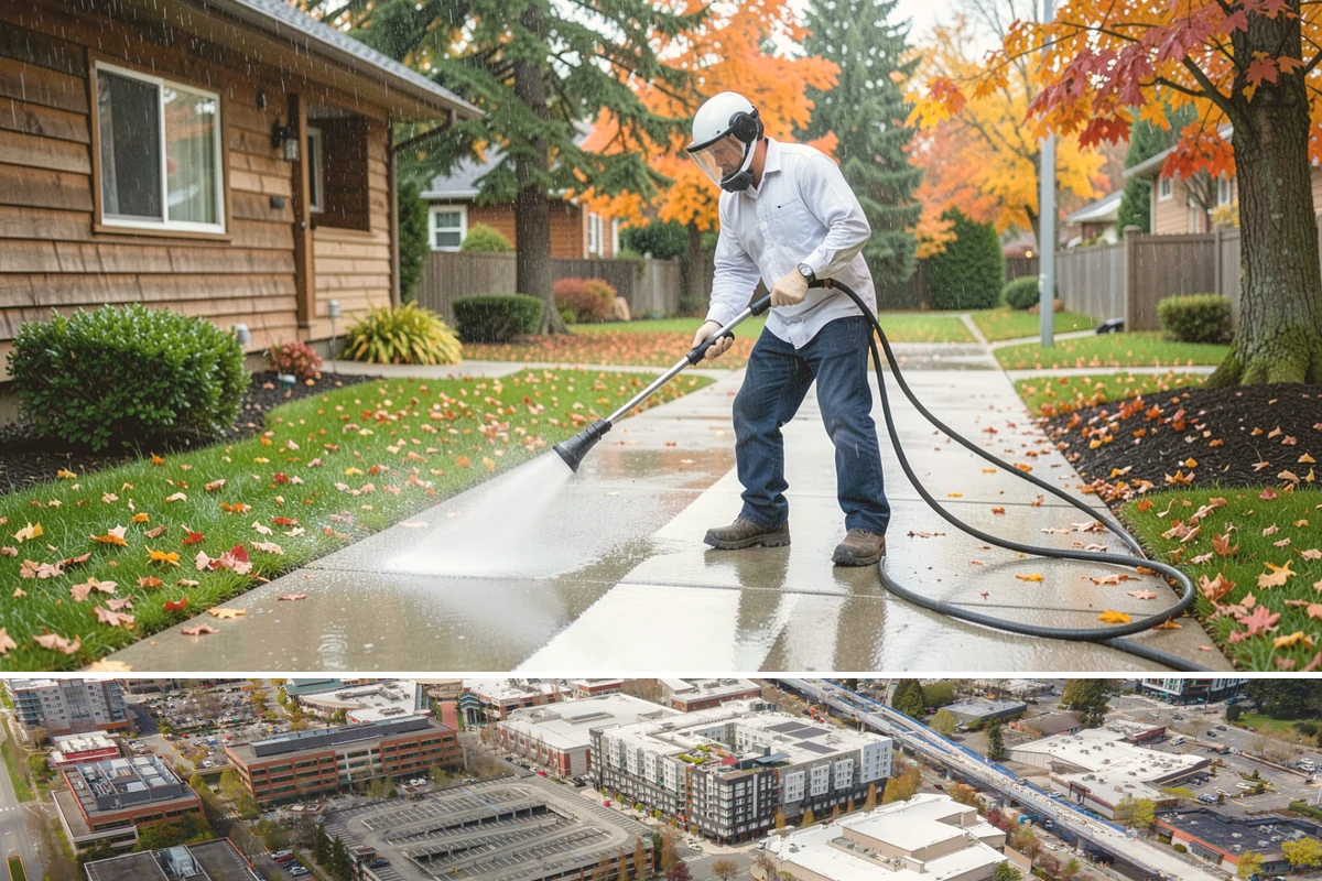 Exterior House Cleaning in Redmond, King County, WA - Plan for the warmer months of late spring to early autumn when surfaces dry quickly between cleaning steps.