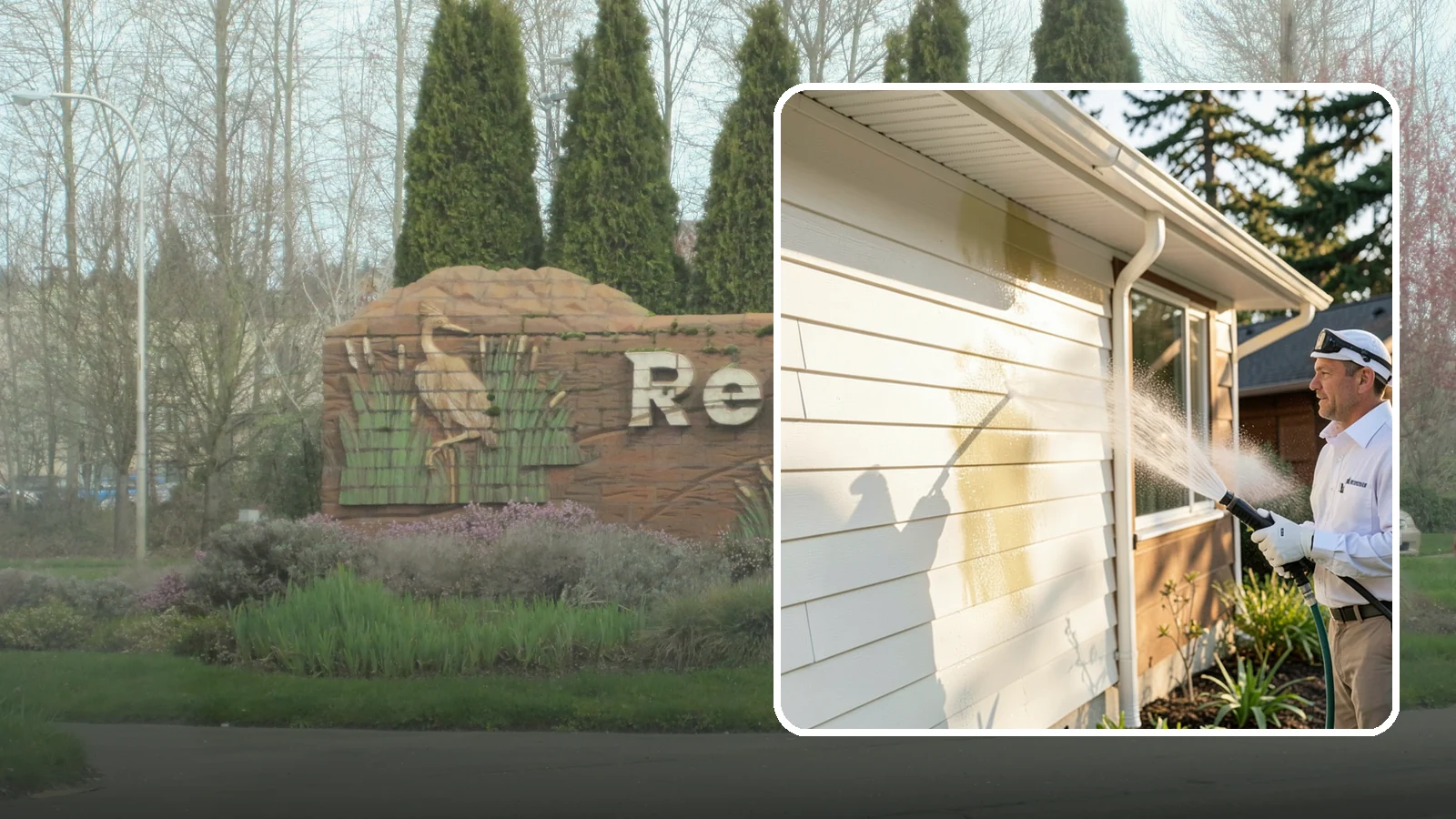 Exterior House Cleaning in Renton, King County, WA - Exterior house cleaning tackles the full outside of your home, from siding and soffits to trim and entry areas dulled by...