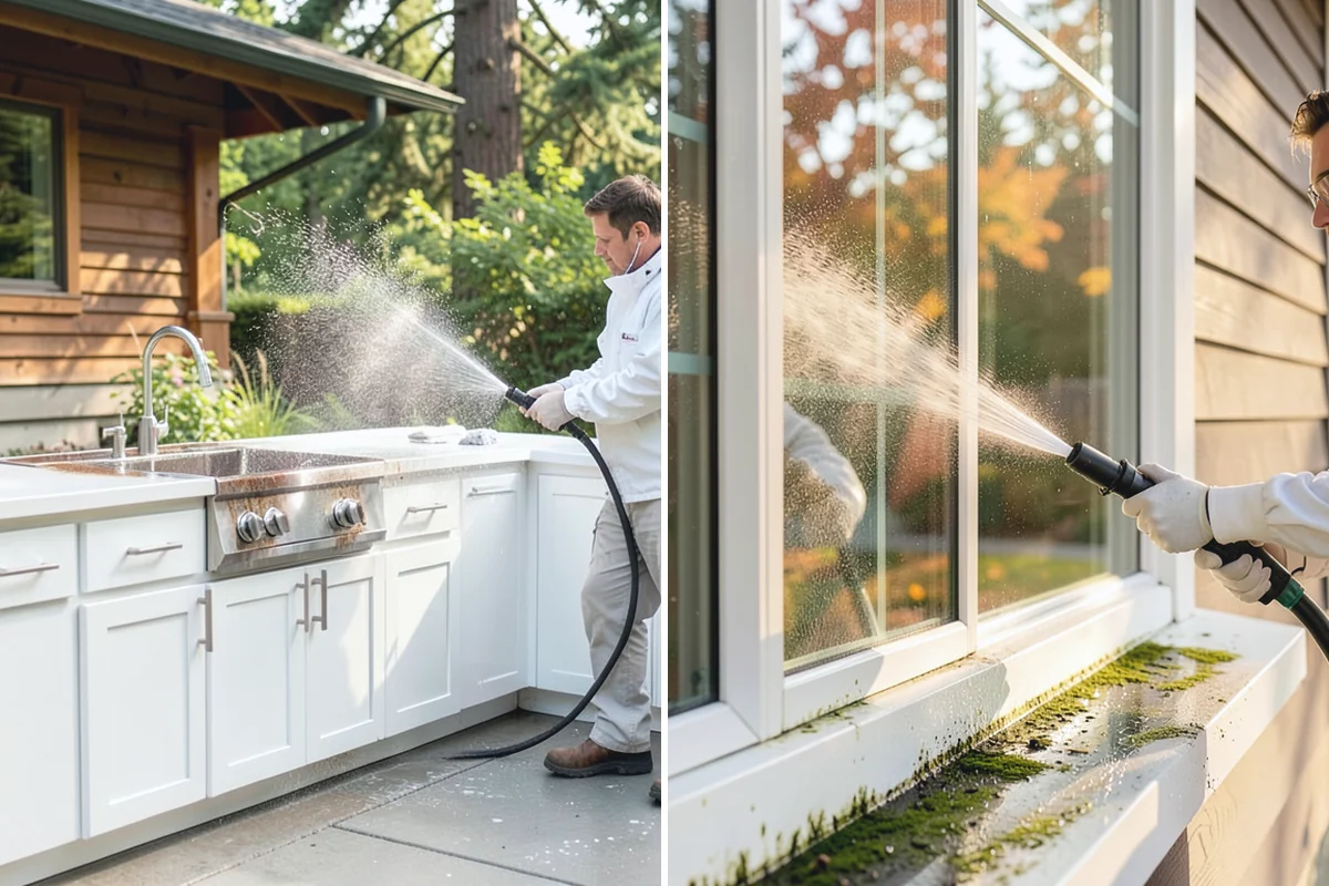 Exterior House Cleaning in Renton, King County, WA - Walk the perimeter and map every surface needing attention