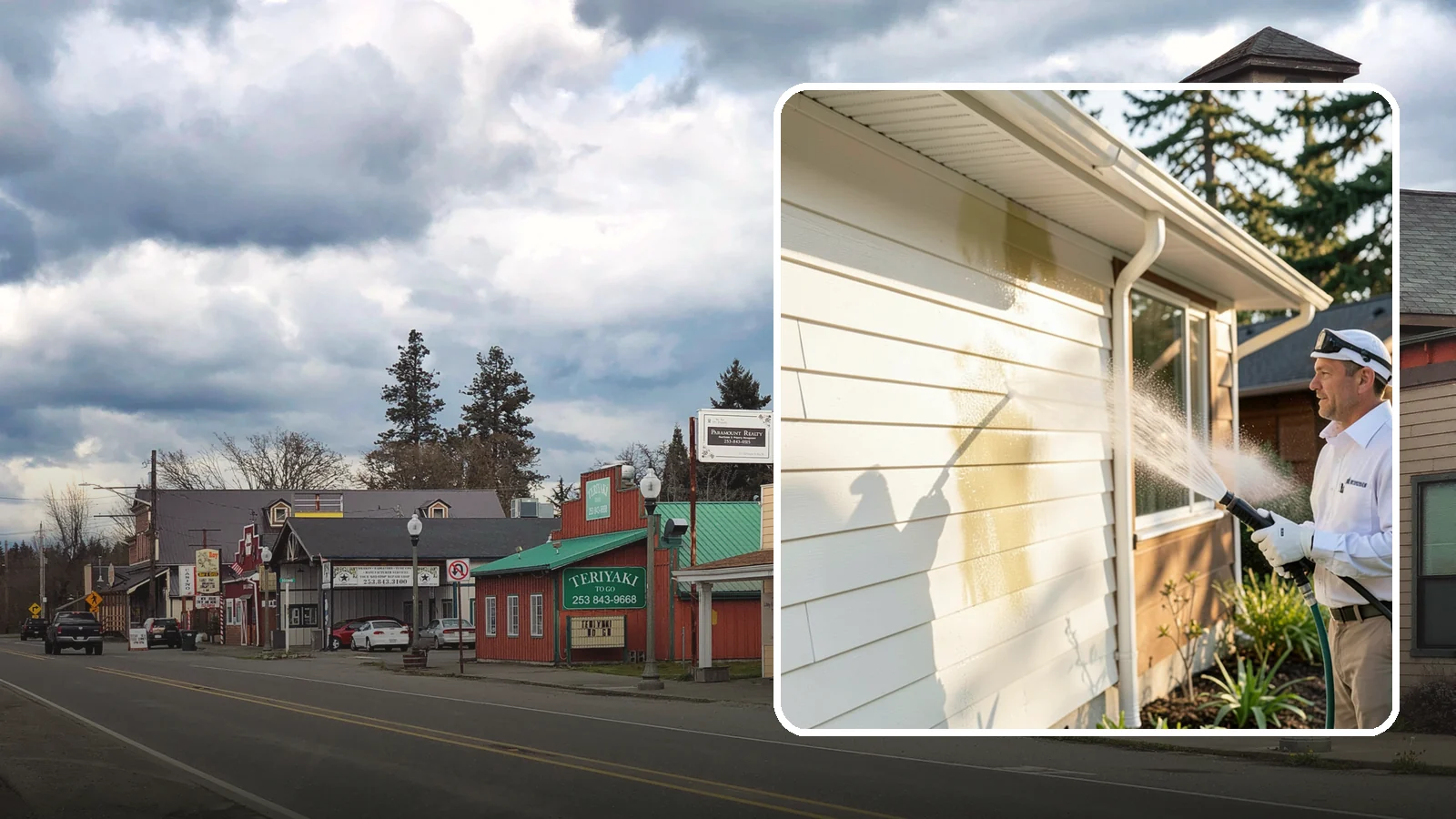 Exterior House Cleaning in Roy, Pierce County, WA - Exterior house cleaning tackles the full outside of your home, from siding and soffits to trim and entry areas dulled by...
