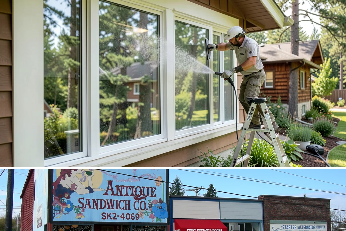 Exterior House Cleaning in Ruston, Pierce County, WA - Plan for the warmer months of late spring to early autumn when surfaces dry quickly between cleaning steps.