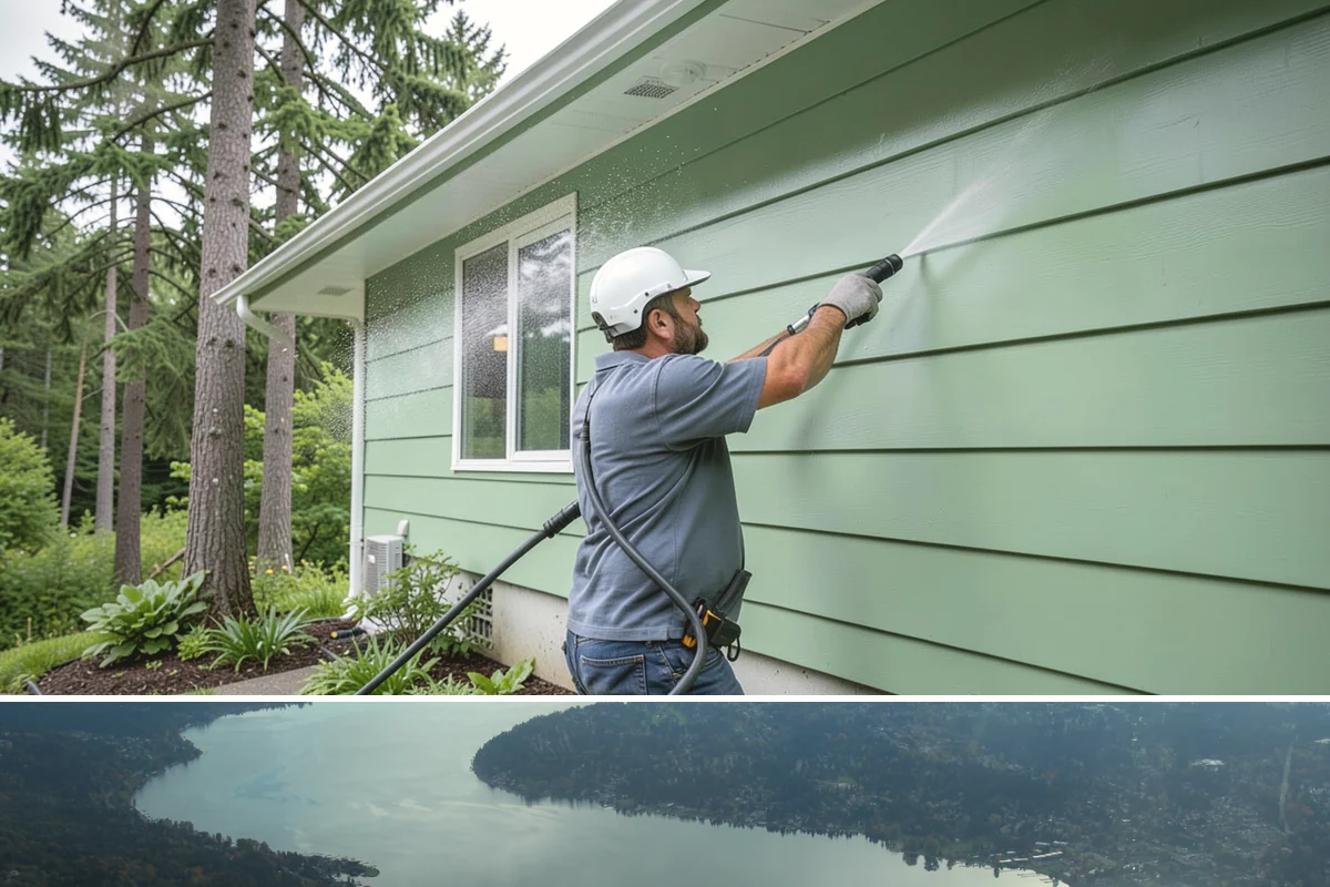 Exterior House Cleaning in Sammamish, King County, WA - Plan for the warmer months of late spring to early autumn when surfaces dry quickly between cleaning steps.