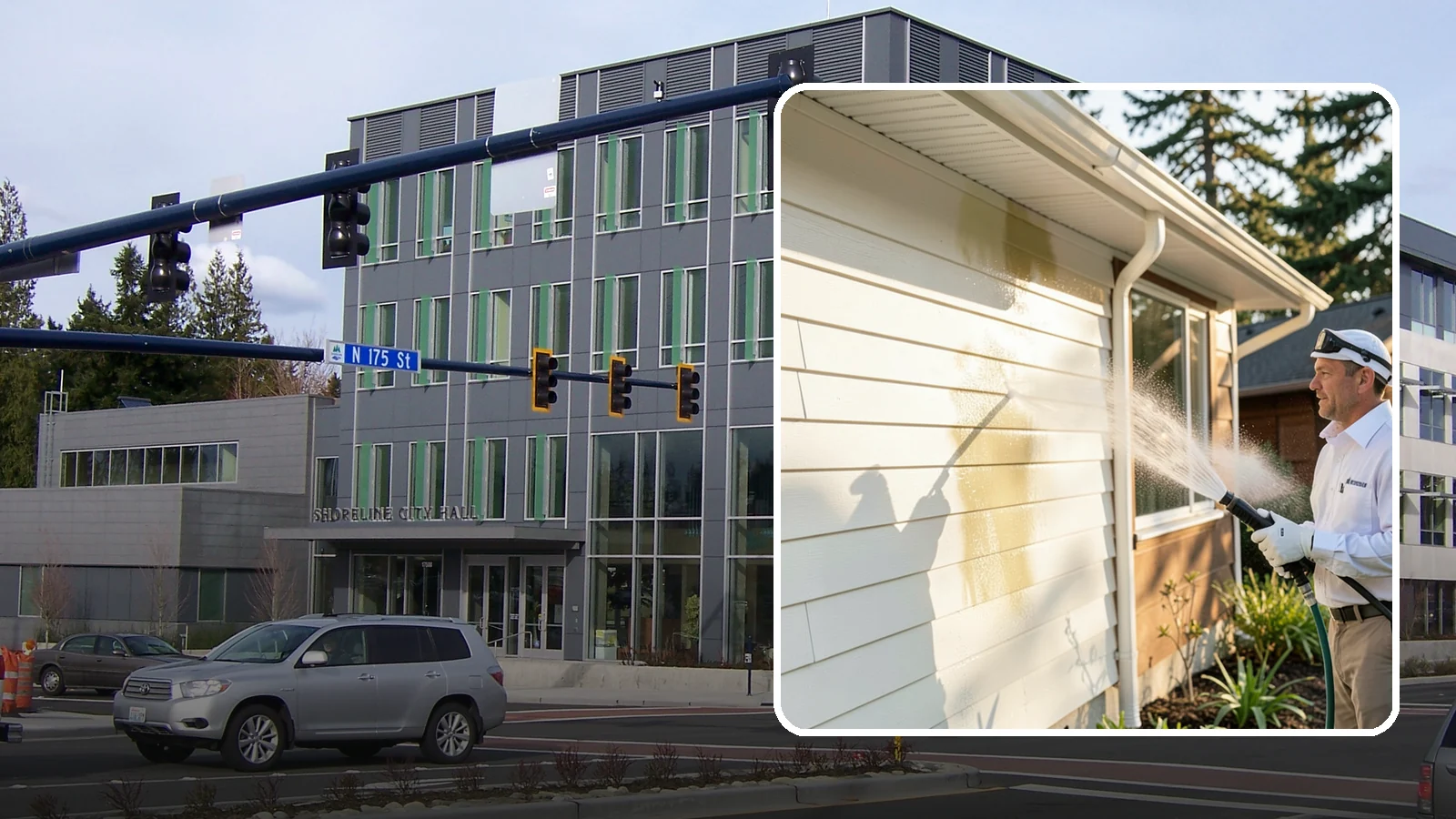 Exterior House Cleaning in Shoreline, King County, WA - Exterior house cleaning tackles the full outside of your home, from siding and soffits to trim and entry areas dulled by...