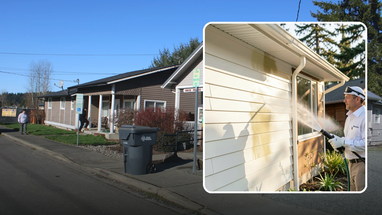Exterior House Cleaning in South Prairie, Pierce County, WA - Exterior house cleaning tackles the full outside of your home, from siding and soffits to trim and entry areas dulled by...