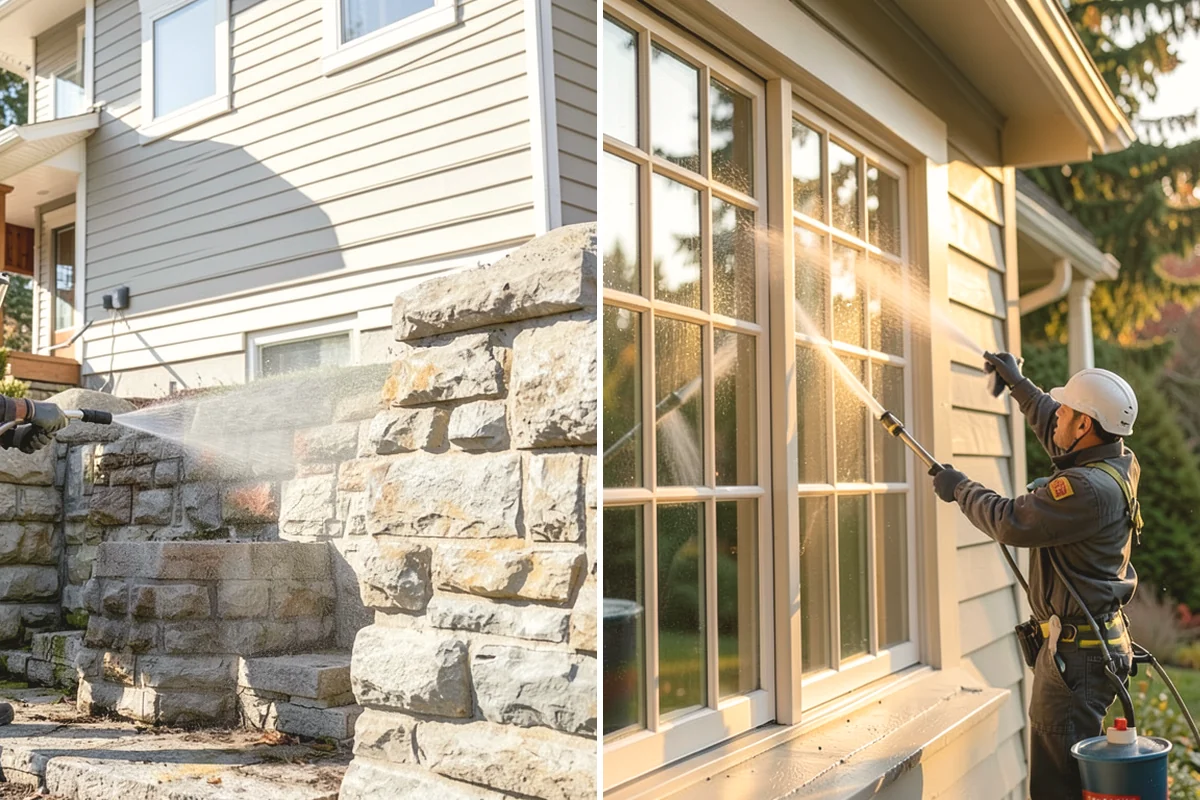 Exterior House Cleaning in Steilacoom, Pierce County, WA - Walk the perimeter and map every surface needing attention
