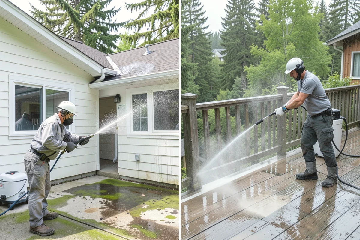 Exterior House Cleaning in Tacoma, Pierce County, WA - Walk the perimeter and map every surface needing attention